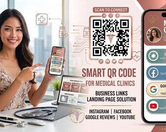 Medical Clinic Digital Business Card with QR Code | Healthcare Landing Page | Appointment Booking, Google Reviews & Contact Links