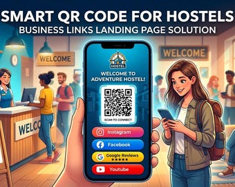 Hostel Digital Business Card with QR Code | Hostel Landing Page | Booking, Google Maps, Reviews & Contact Links