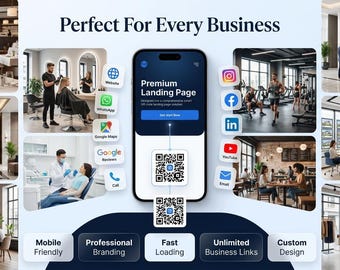Custom QR Code: Business Links Landing Page Solution (Digital Service)
