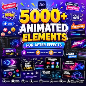 5000+ Animated Elements for After Effects | Motion Graphics Pack | FX Presets | Transitions | Titles | Logo Reveals | Instant Download