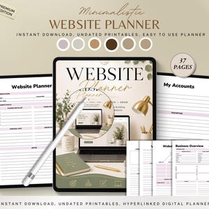 Website Planner, Website Design Planner, Website Content Planner, Business Website Workbook, Website Launch Planner PDF