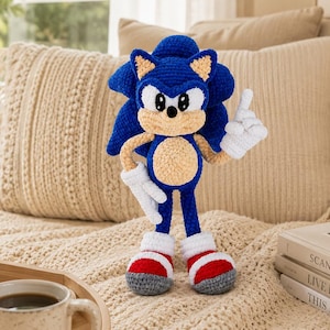 Sonic Crochet Pattern PDF, Amigurumi Hedgehog Tutorial, Plush Toy (Instant Download)