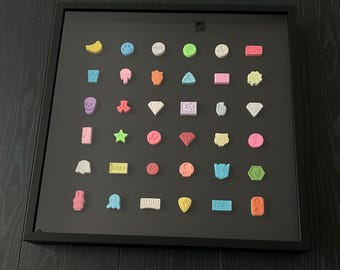 3D Rave Culture Shadow Box | Electronic Music Wall Art | Handmade DJ Room Decor | Chill Pill Art