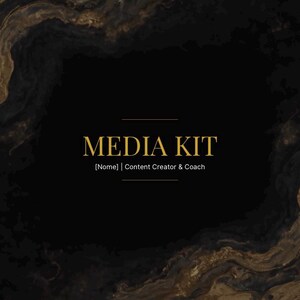 Modello Media Kit Canva per Influencer e Coach, Pitch Deck Content Creator Oro e Nero, Template Presentazione Instagram