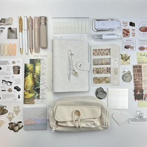 Ivory Stationery Gift Box, Neutral Journal, Reading Planner Set