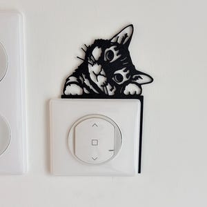 Decorazione per interruttore della luce con stampa 3D a forma di gatto carino • Copripresa e copriinterruttore originali • Decorazione murale a tema animale