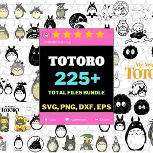Min granne Totoro Svg Bundle-filer PNG Svg DXF Eps (digital nedladdning)