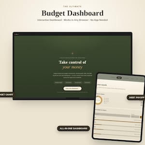 Panel de control interactivo de presupuesto / Rastreador de ahorros para el pago de deudas (archivo HTML)