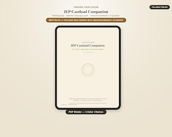 IEP Caseload Companion Binder | SPED Organizer, Meeting Prep, Objective Language (PDF Download)
