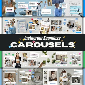 iOS Core Instagram Seamless Carousel Canva Templates, Digital Marketing Slides for Small Business Brands