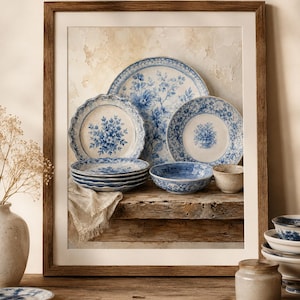 Dishes Vintage Blue and White - Etsy