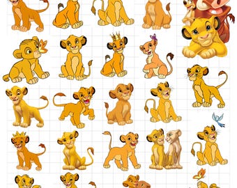 Król Lew PNG Mega, Simba SVG dla Cricut, Król Lew Png, Hakuna Matata SVG dla koszulek, Pliki warstwowe SVG, Kliparty Króla Lwa, Mały Simba Png