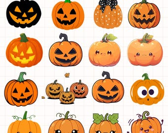 Pumpkin Face SVG Bundle, Boho Pumpkin PNG, Preppy Fall Pumpkin Sublimation, Cute Pattern Pumpkin Design