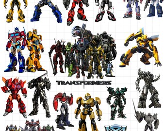 Pakiet Transformers svg png, Optimus Prime, Bumblebee, Megatron, Autoboty, Decepticony, projekty masek z logo do sublimacji Cricut