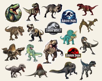 Realistyczne grafiki dinozaurów, triceratops t-rex raptor PNG, sztuka dinozaurów w przedszkolu jurajskim, dinozaur na baby shower, natychmiastowe pobieranie do użytku komercyjnego