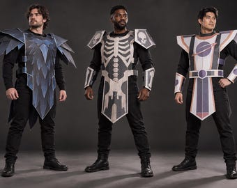 Printable Men's Halloween Paper Costume Bundle, Raven Skeleton Space Armor, A4 Wearable Papercraft PDF