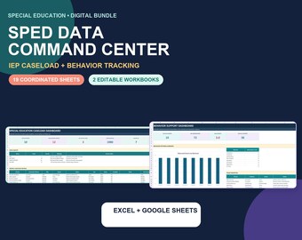 SPED Data Tracker Bundle, IEP Caseload, Behavior Logs, Goal Progress, Automatic Charts