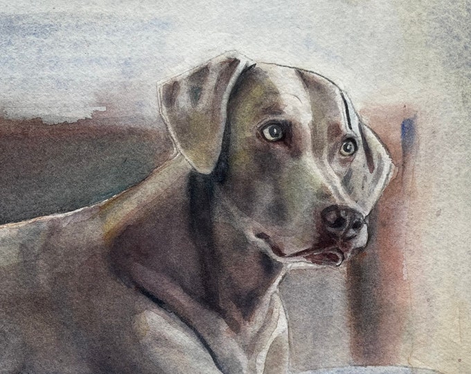 Custom Formal Watercolor Pet Portrait