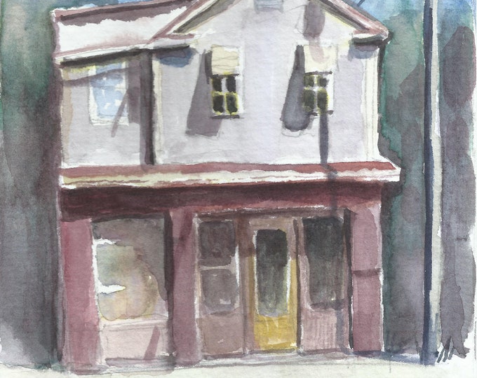 Charleston Corner Store Watercolor 5x7 Painting