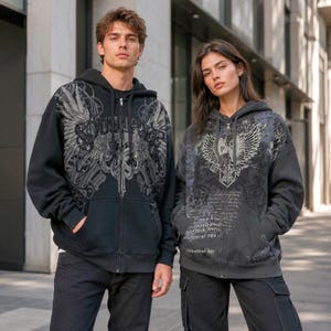 Y2K-Fledermaus-Hoodie im Vintage-90er-Jahre-Design, lockere Eagle-Jacke, Harajuku-Streetwear