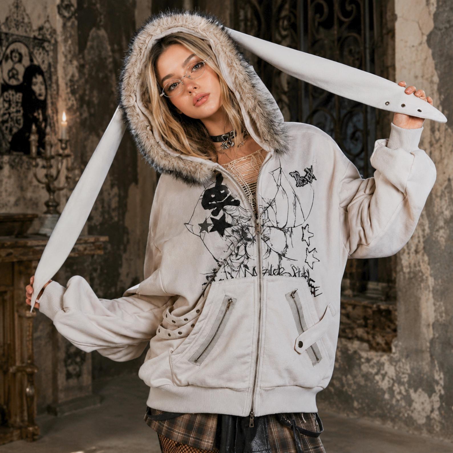 Fur hoodie y2k - Etsy 日本