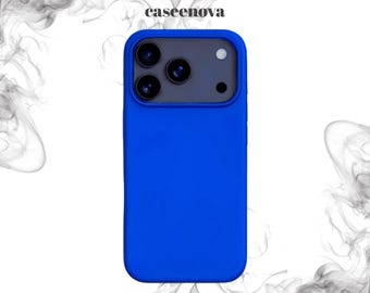 Kungsblått silikonskal till iPhone Mjukt, tunt och stötsäkert skyddsfodral