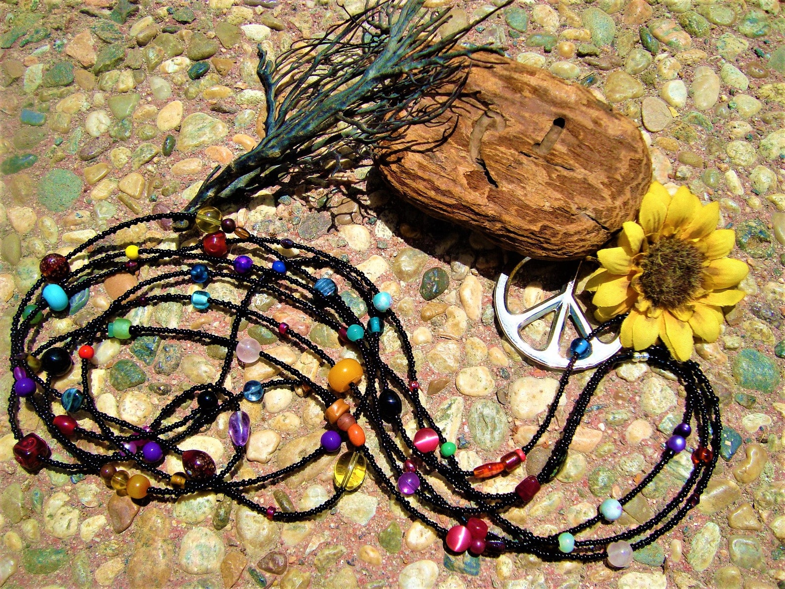 Authentic Vintage Retro 60s 3 Set Very Long Hippie Love Beads Etsy