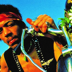 Replica 60s Jimi Hendrix Woodstock Hippie  Blue Green Turquoise Beaded Silver Necklace