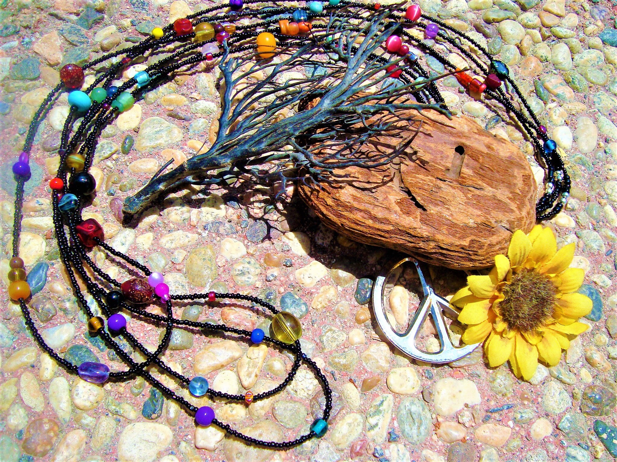 Authentic Vintage Retro 60s 3 Set Very Long Hippie Love Beads Etsy
