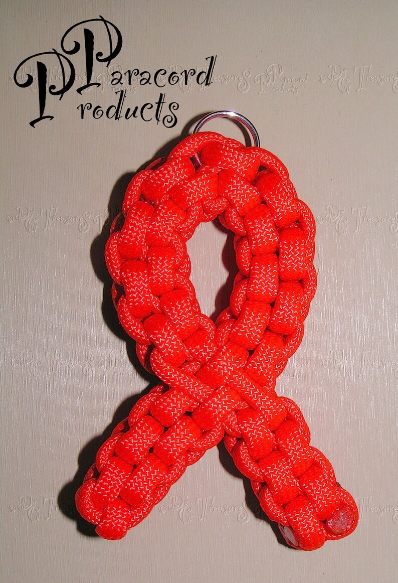 Multiple Color Options of Paracord Awareness Ribbon With a Etsy