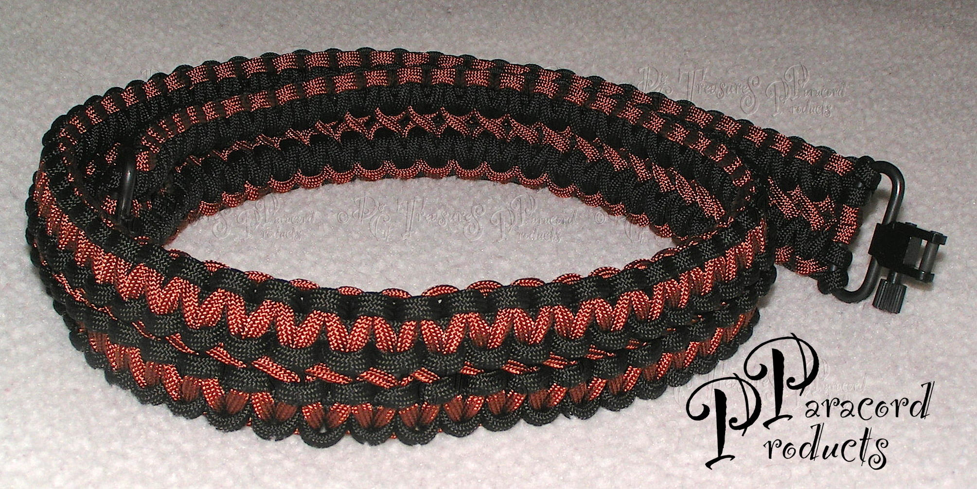 A Double Cobra Stitch Paracord Gun Sling made of Black and Etsy