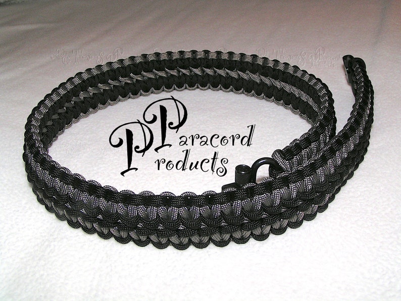 A Double Cobra Stitch Paracord Gun Sling made of Black and Etsy