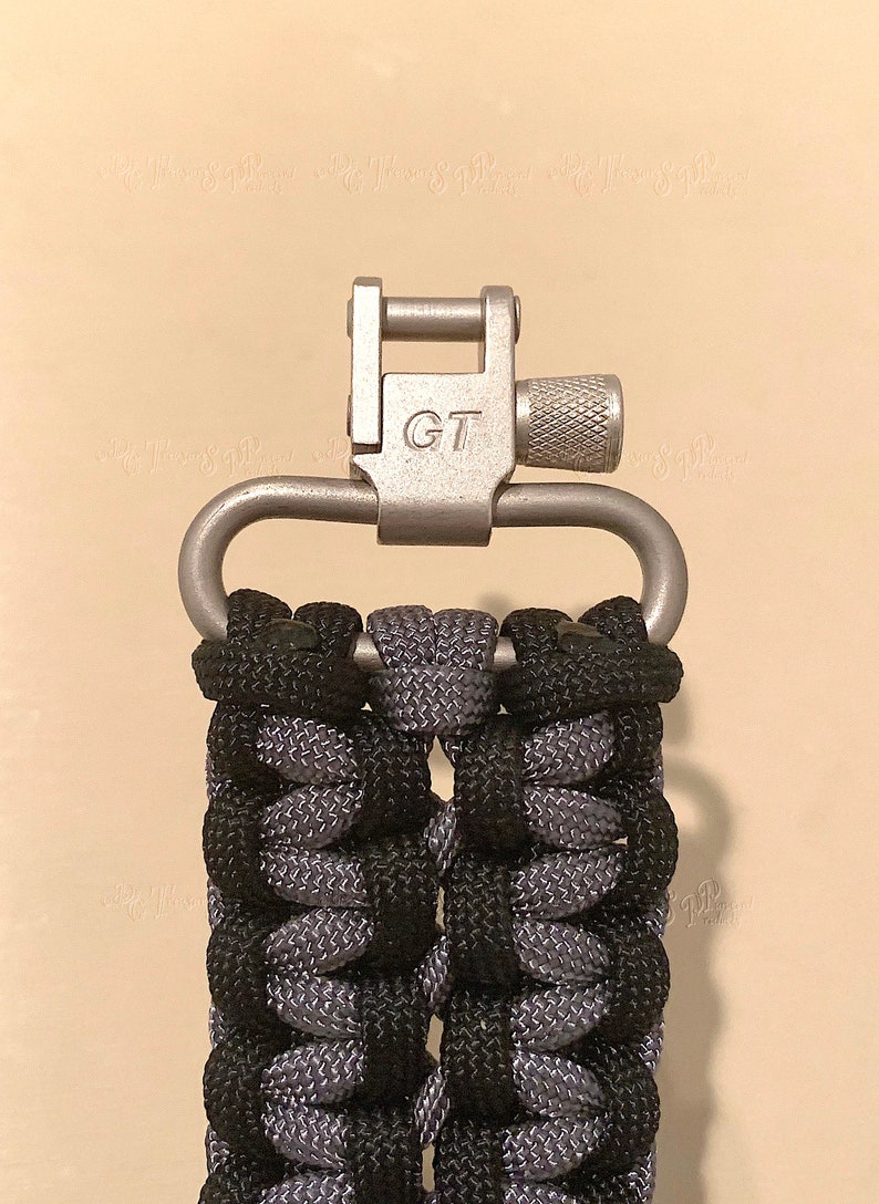A Double Cobra Stitch Paracord Gun Sling made of Black and Etsy