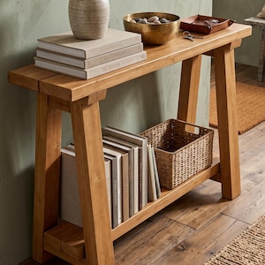 Planos de mesa consola en PDF / Mesa de entrada rústica para bricolaje / Planos de mesa de sofá rústica / Mesa de recibidor de madera / Planos de carpintería