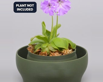 Mini Bog (Pot and Bowl Only) for Carnivorous Plants | Butterwort, Pinguicula, Sundews, Venus Flytraps (PETG)
