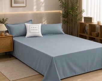 One solid color simple sheet Machine washable single double bed linen Student dormitory sheetr, Neutral Bedding Set