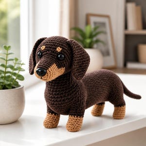 Teckel haakpatroon PDF, Amigurumi Wiener Dog Tutorial (digitale download)