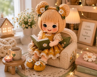 Sunny Daisy Girl Crochet Pattern PDF | Amigurumi Doll Pattern | Floral Dress Doll | Cute Handmade Toy | Instant Download DIY