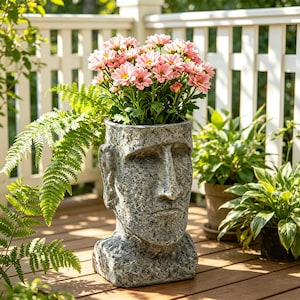 Head Planter, Statue Resin Flower Pot,Succulent Planter, Indoor Outdoor Garden Decor, Head Vase, Gift for Plant Lovers