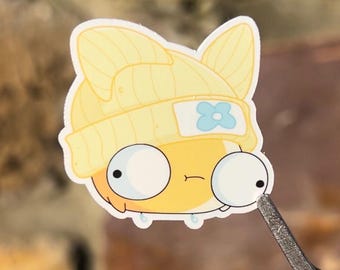 Cat Ear Beanie Jimbob Sticker | Y2K Fashion | Indie | Silly | Cute