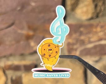 Music Saves Lives Sticker | Music Lover | Gift for Musician | Musician Present | Mental Heath | Music Therapy | Silly | Cute | Indie
