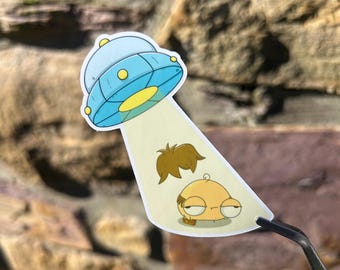Everybody’s Favourite Abductee Pt. 3 Sticker | Alien Art | UFO | Abduction | Surreal | Indie | Silly