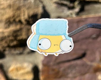 Trapper Hat Jimbob Sticker | Cute | Silly | Indie