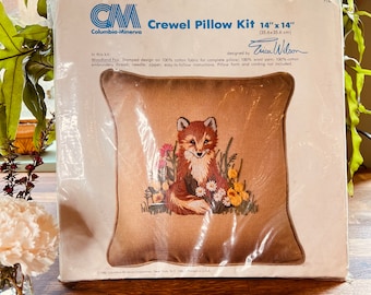 Vintage 1970s Crewel Plant Wallhanging Art Kit begonia boho fiber craft