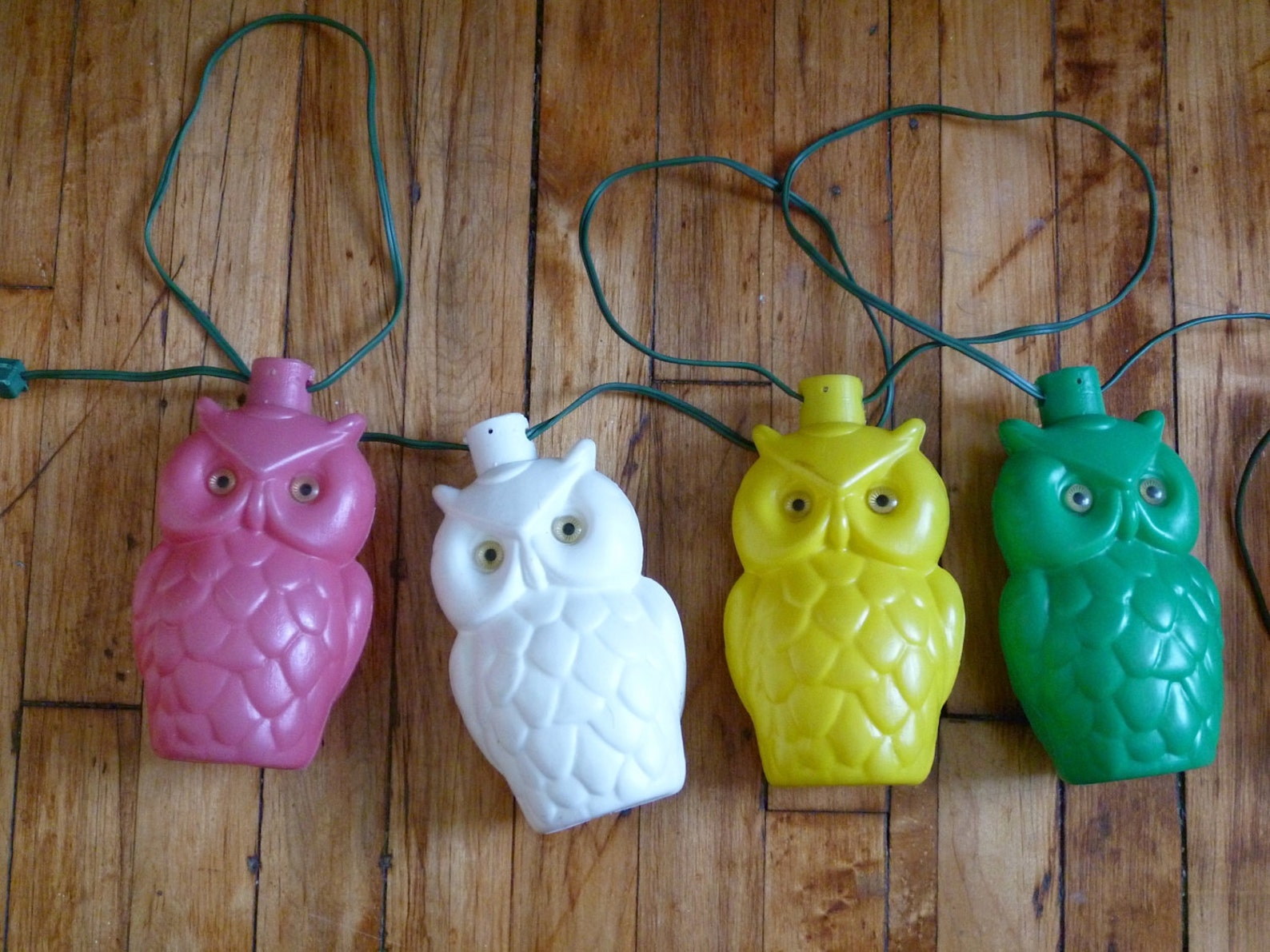 Vintage Owl String Lights Plastic Bright Colorful Tiki Etsy