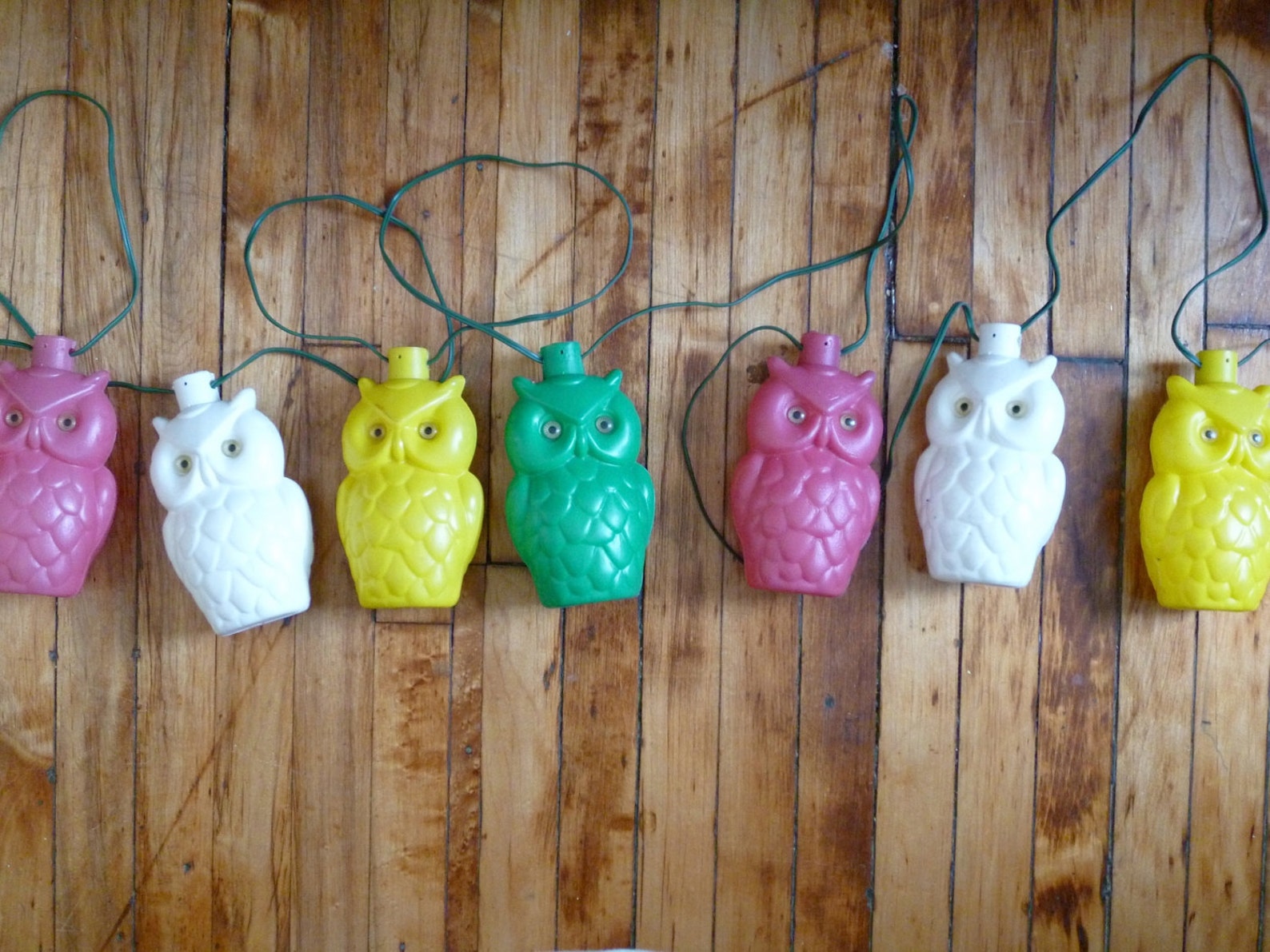 Vintage Owl String Lights Plastic Bright Colorful Tiki Etsy