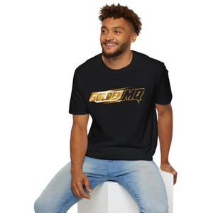 Golden MQ Metallic Script T-Shirt | Gold Logo Tee, Minimal Streetwear