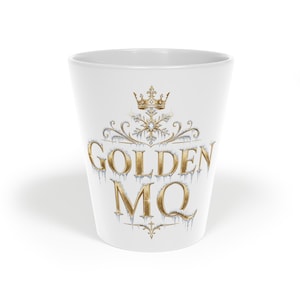 Golden Monogram Crown Latte Mug | 12oz Ceramic
