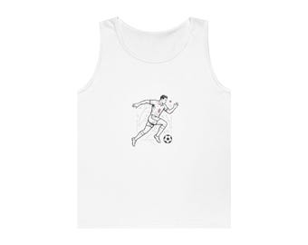 Minimal Soccer Player Illustration Tank Top | Vintage Football Sketch