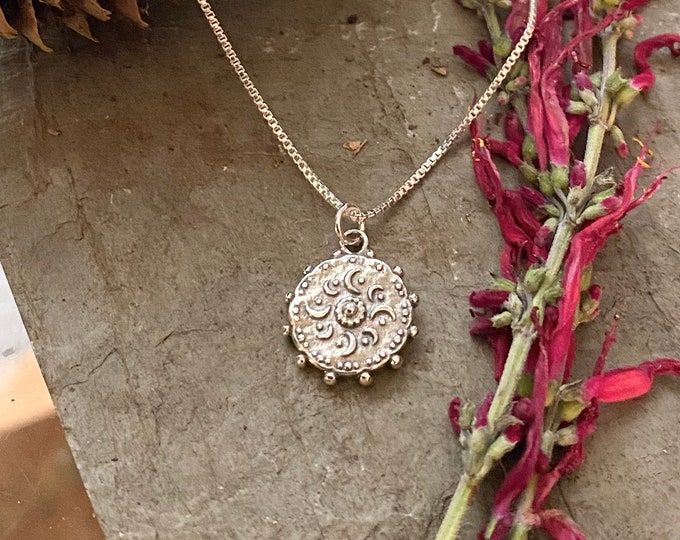 Sterling Silver Moon and Sun Necklace